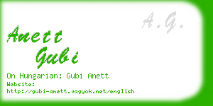 anett gubi business card